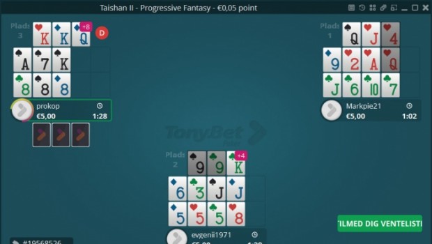 Begrænset tilbud: Få €10 gratis til at spille Open Face Chinese hos TonyBet Poker