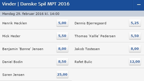 Odds DSMPT 2016