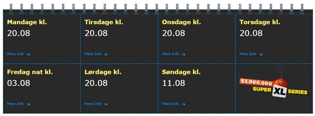 Ugentlig plan for XL kval