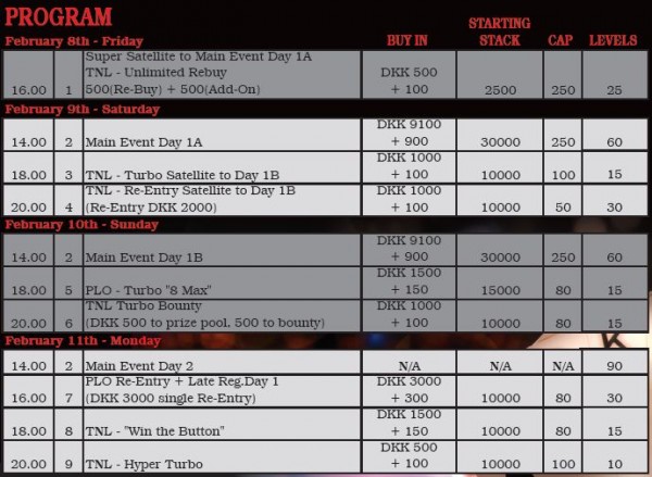 WPT Vejle 2013 programmet